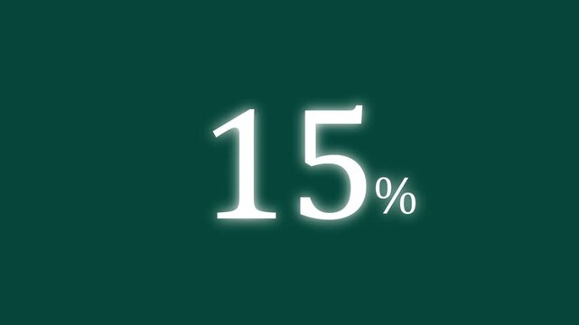 White 15 Percent Discount Symbol on Blue Background &ndash; Sale Promotion Percentage Icon Animation
