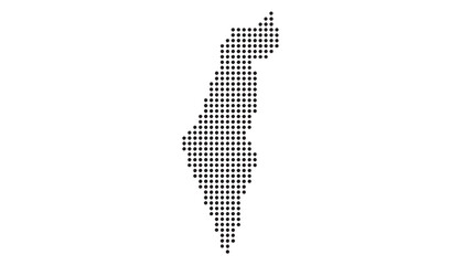 Israel Map Made of Square Dots Grid Design, Abstract Pixelated Country Silhouette Illustration, Modern Minimal Geographic Shape in Black and White Vector Style © Ahmed