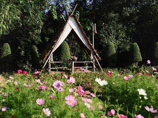 The traditional wigwam adorned with dreamcatcher decorations © wisannumkarng