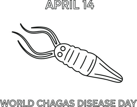 Illustration commemorating world chagas disease awareness day with a bug graphic.