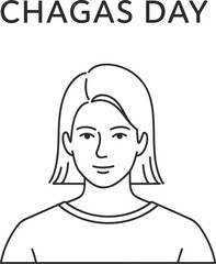 Illustration of a person's head highlighting chagas disease awareness on chagas day