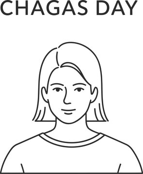 Illustration of a person's head highlighting chagas disease awareness on chagas day