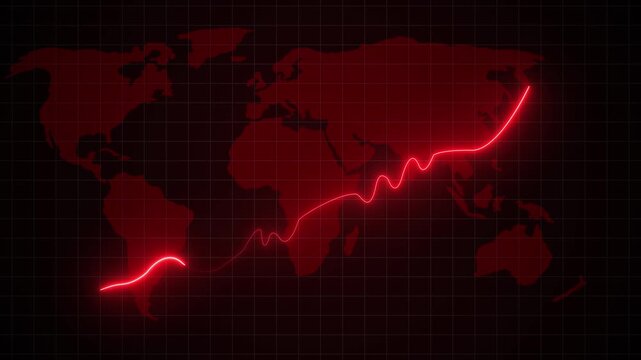 Glowing neon business graph rising arrow icon isolated .increasing arrow. motion graphics. of concept. animation. 4k video