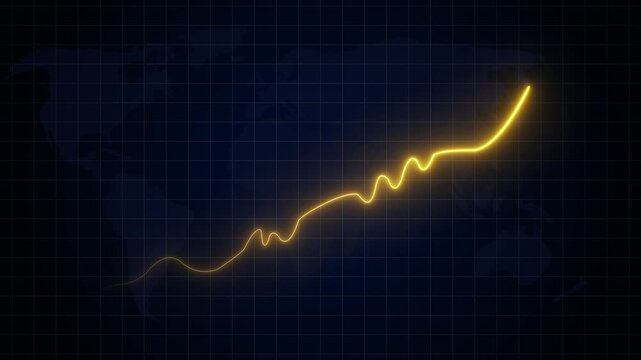 Glowing neon business graph rising arrow icon isolated .increasing arrow. motion graphics. of concept. animation. 4k video