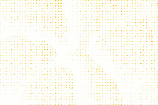 Golden halftone pattern scattered star shapes on white background, Gold star dotted abstract background modern