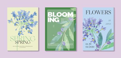 Naklejka premium watercolor Spring Floral invitation card vector. Hand drawn botanical flowers template background. Design illustration for wedding, vip cover, poster, rsvp modern card, birthday party.