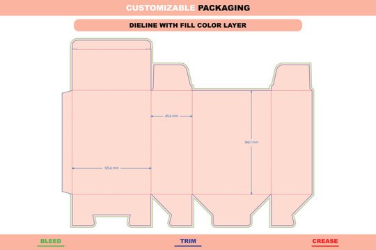 Cereal tuck end box with auto bottom snap lock folding carton dieline template custom dimensions for customizable premium food products packaging design accurate die line
