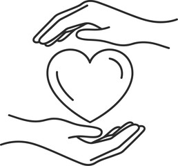 Obraz premium Two hands gently holding a heart shape together in a symbolic gesture of unity and love.