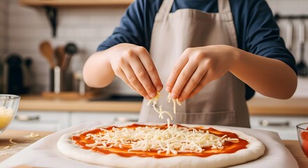 Close Up of Hands Preparing Fresh Pasta Dough on Wooden Kitchen Table