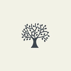 Modern Minimalist Tree Silhouette Logo Design for Nature Conservation and Organic Brand Identity