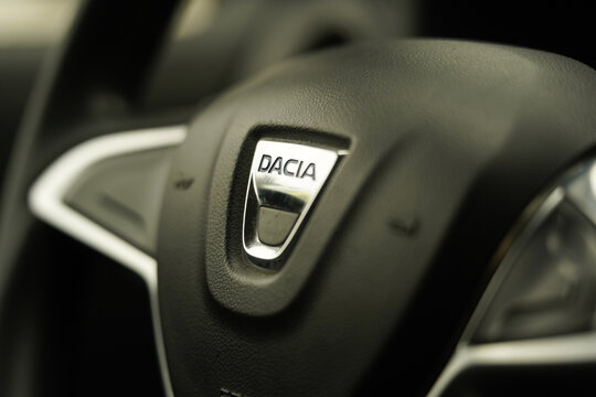 dacia logo. photo taken in Bucharest, Romania on February 25, 2025.