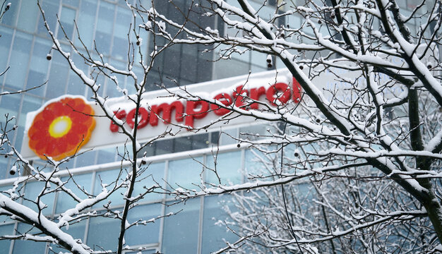 rompetrol logo. Photo taken on February 25, 2026 in Bucharest, Romania.
