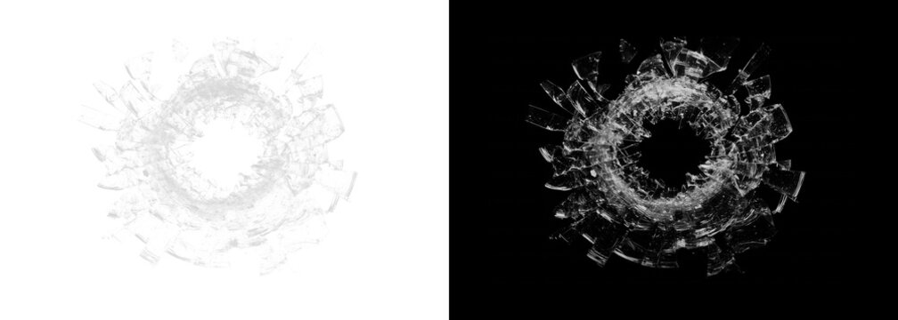 Split screen white and black particle explosion effects