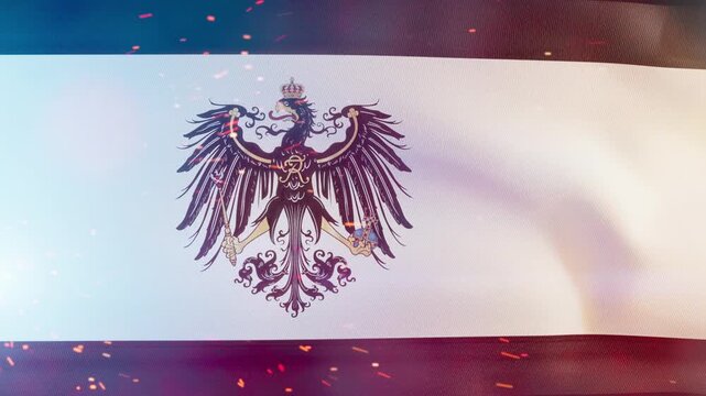 Kingdom of Prussia Banner Animation with Embers and Smoke Seamless Background