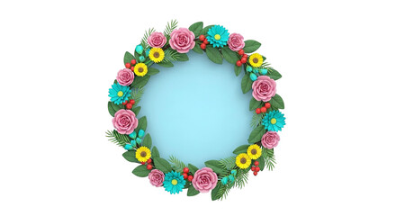 Floral Wreath with Blank Center