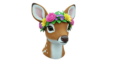 Cute Deer with Flower Crown