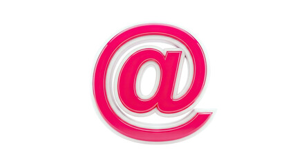 3D Pink and White At Symbol