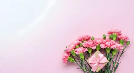 Obraz premium Happy mother's day bouquet of pink flowers for mom