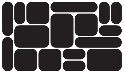 Bento grid abstract modern pattern black minimal geometric frame style. Metaball y2k template for ui, web, app