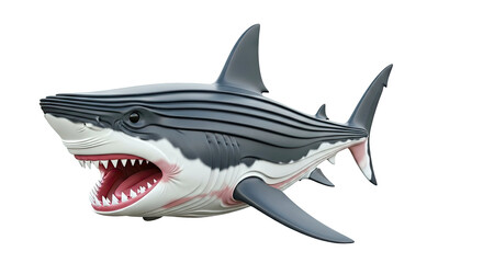 Obraz premium Stylized Shark with Open Mouth and Sharp Teeth