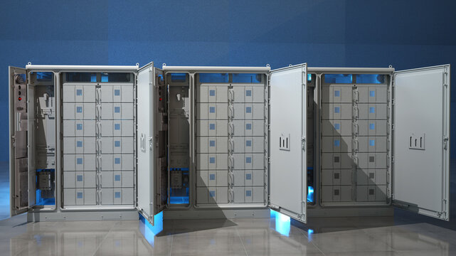 Energy storage cabinet with removable batteries