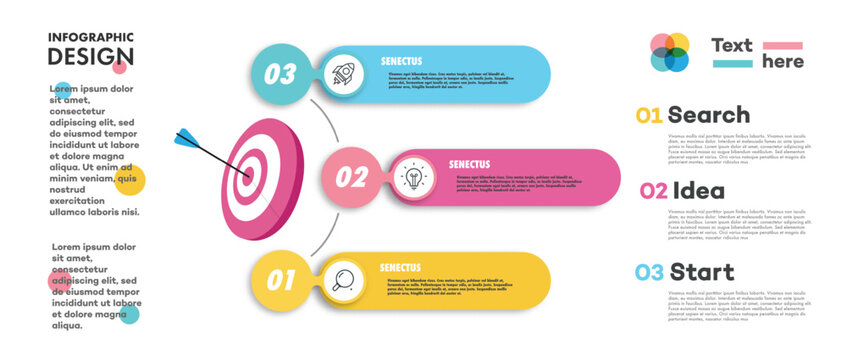 Infographic template 3 parts, options or level for business strategy, start up project, presentation, logic analysis, theory basic operation