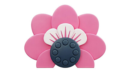 Pink and Blue 3D Flower Design