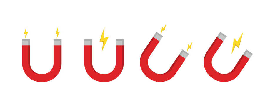 Electromagnetic Horseshoe Magnet Vector Illustration