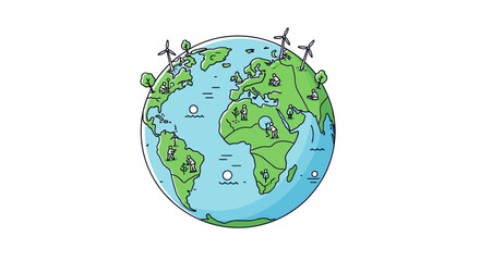 Airplanes Flew Around the Illustrated Globe from Multiple Locations