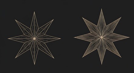 Obraz premium Golden Geometry: Celestial Duet