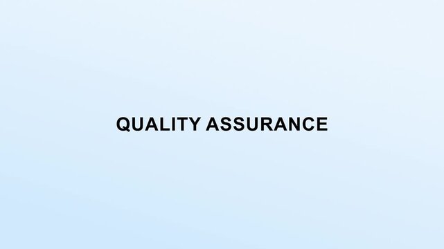 Quality assurance corporate text animation for professional presentation.