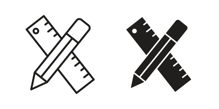 Pencil and ruler icon