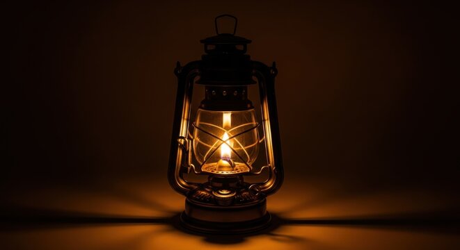 old lantern on a black background