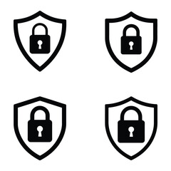 Cyber Security Monogram Vector, Silhouette, Illustration