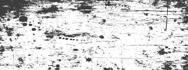 Fototapeta premium Monochrome Grunge Distressed Vector Texture Background with Scratches and Ink Splatters