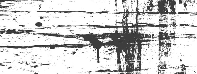 Black and White Grunge Texture Background with Paint Splatters and Scratches