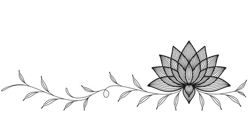 Vector design illustration of lotus flower and tree leaf branches for Vesak Day eps 3