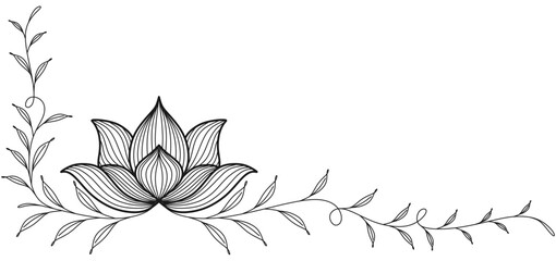 Vector design illustration of lotus flower and tree leaf branches for Vesak Day eps 1
