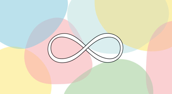 Infinity symbol on a pastel abstract background