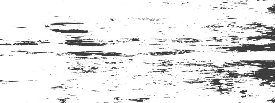 Monochrome distressed grunge texture with horizontal scratches and weathered effect on white background