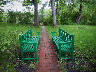 Benches in Tarkhany Park.