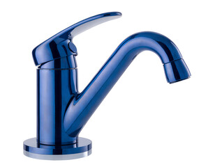 Ultramarine Blue Single-Lever Mixer Tap &ndash; Deck-Mounted Brass Faucet, High-Resolution Product Photography
