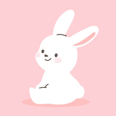 Fototapeta premium Sitting bunny vector. Design for spring and happy easter.