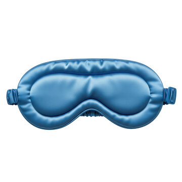 Blue silk sleep mask for travel and relaxation isolated on transparent background for comfort and deep restful night
