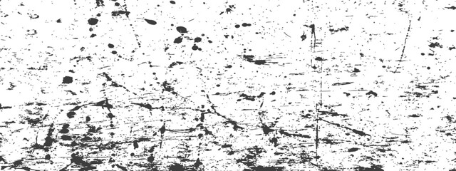 Obraz premium Grungy black and white distressed texture with ink splatters and scratches