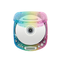 Colorful translucent portable cd player with disc