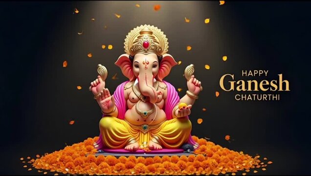 An Epic Ganesh Chaturthi Banner with a Multi-Armed Ganesha