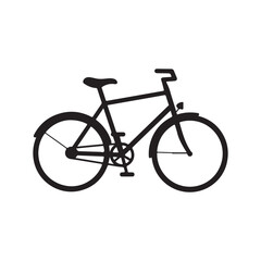 Obraz premium Bicycle icon silhouette simple bike illustration cycle symbol transportation image cycling graphic
