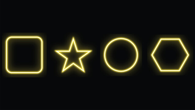 Neon shapes on black background