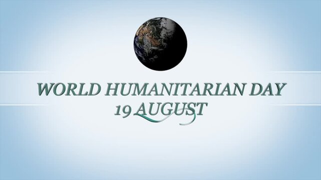 World humanitarian day august 19 concept with earth globe illustration
